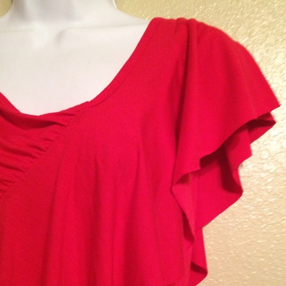 Color block dress with ruffle on left shoulder - Picture 3 of 4